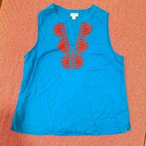 Linen J Crew sleeveless blouse